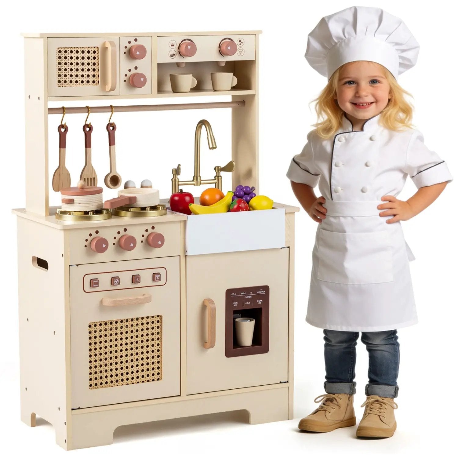 Chef Pretend Play Kitchen for Kids with Realistic Lights and Sounds by DirectDeals