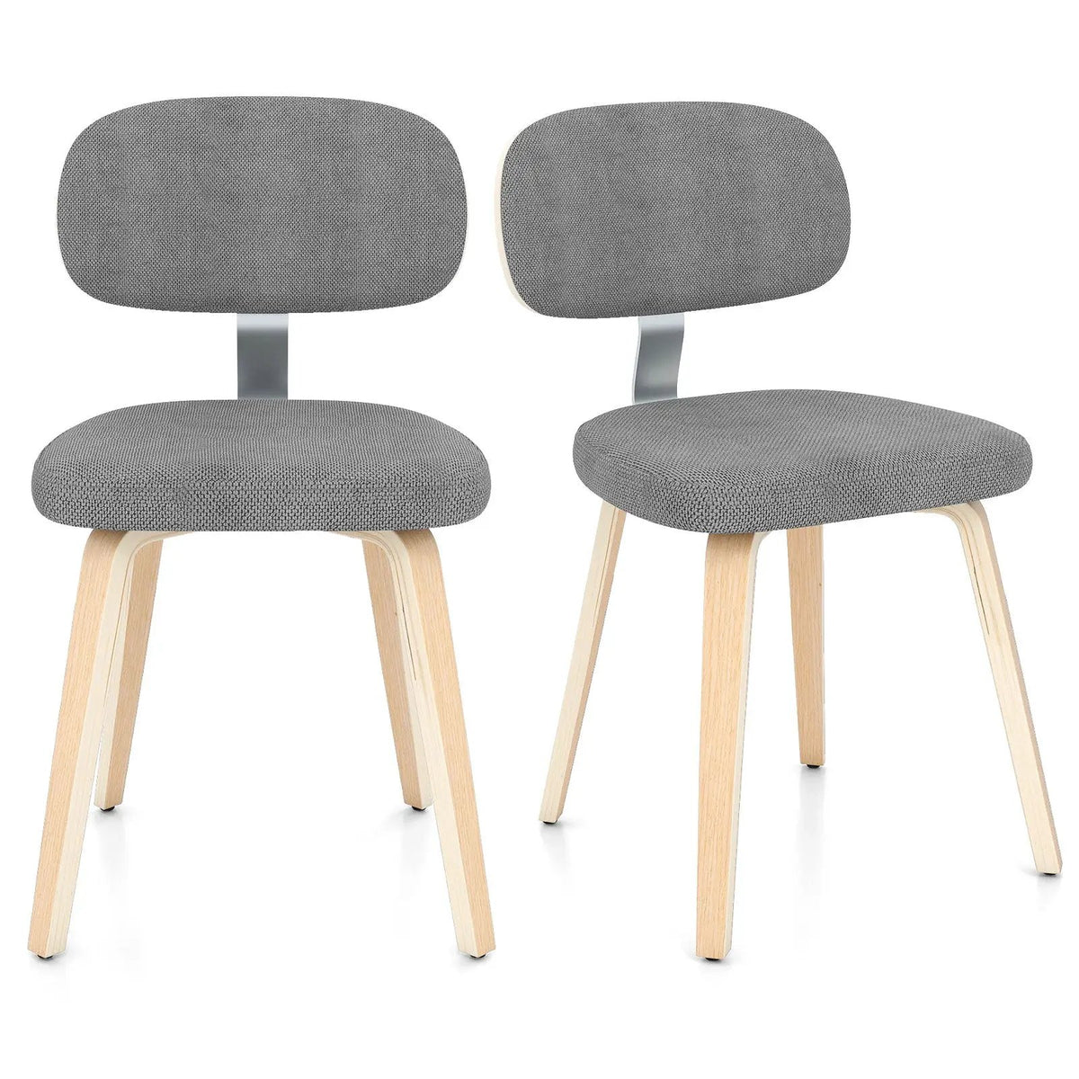 Chenille Fabric Upholstered Wooden Kitchen Chairs Set of 2 by DirectDeals