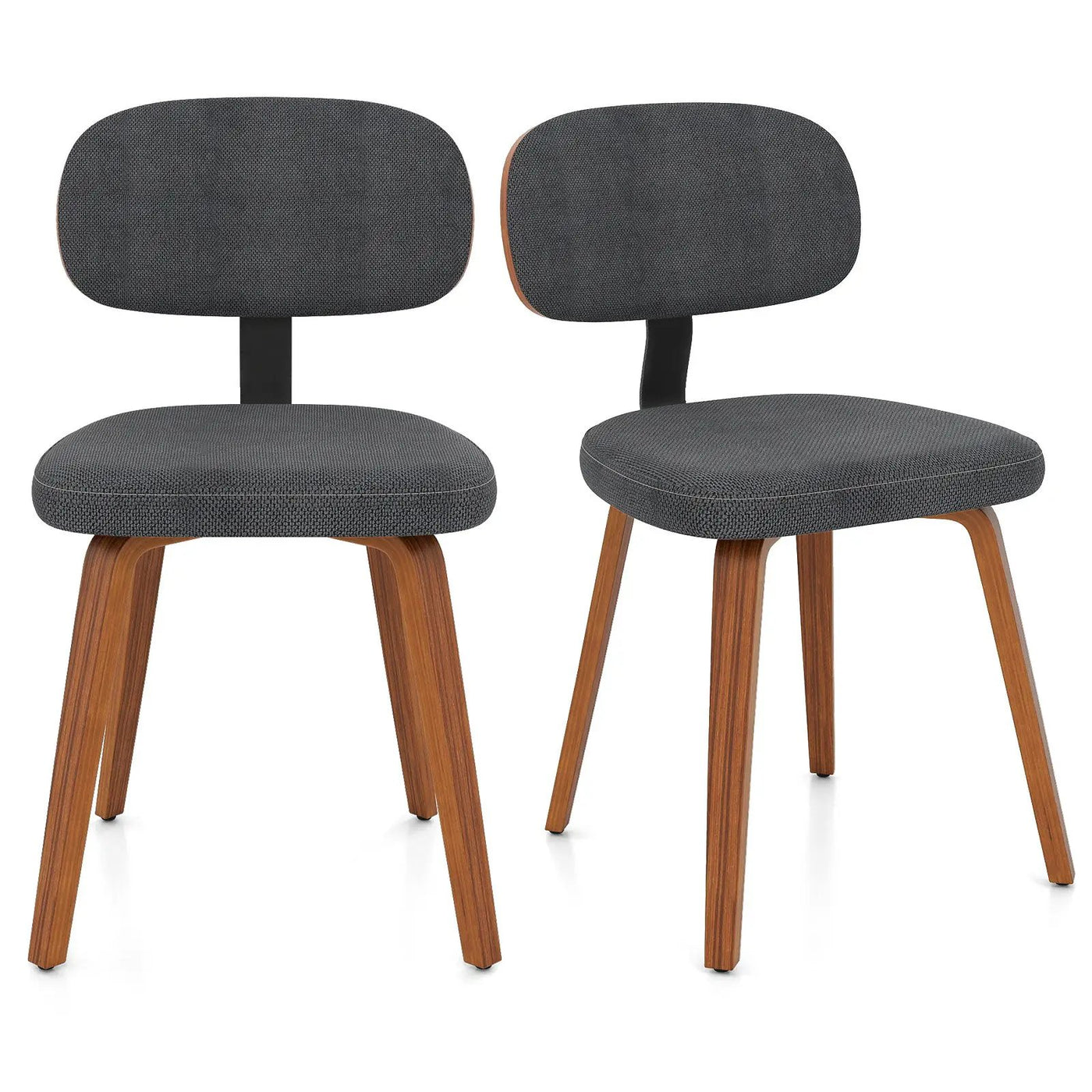 Chenille Fabric Upholstered Wooden Kitchen Chairs Set of 2 by DirectDeals