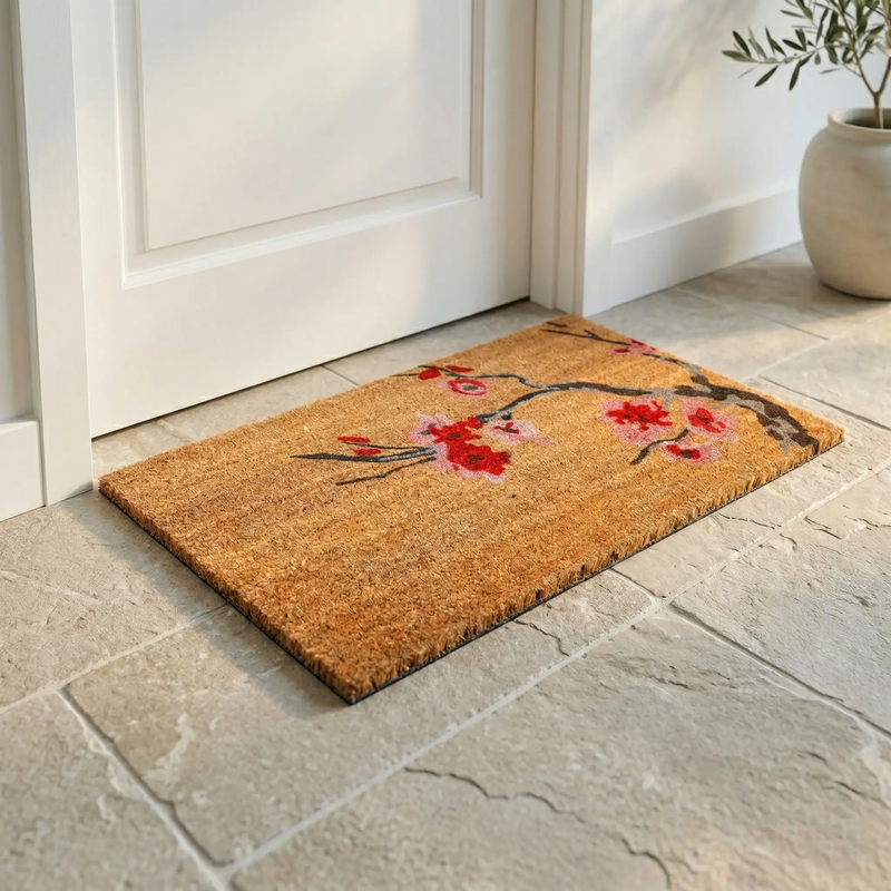 Cherry Branch Doormat, Durable by Fab Habitat