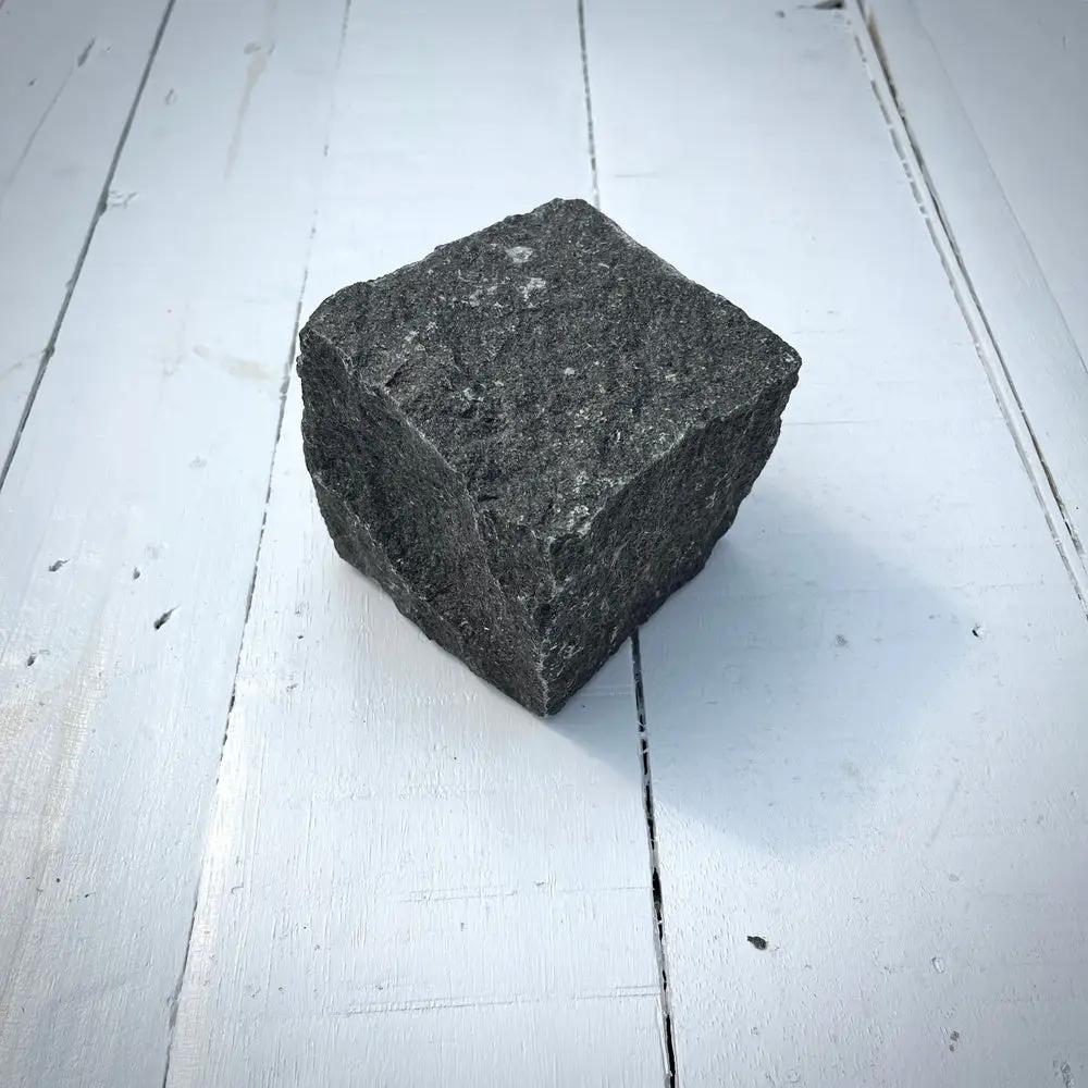 New Granite Cube Belgian Block 4" x 4" x 4" – Grey, Black by Chief Bricks