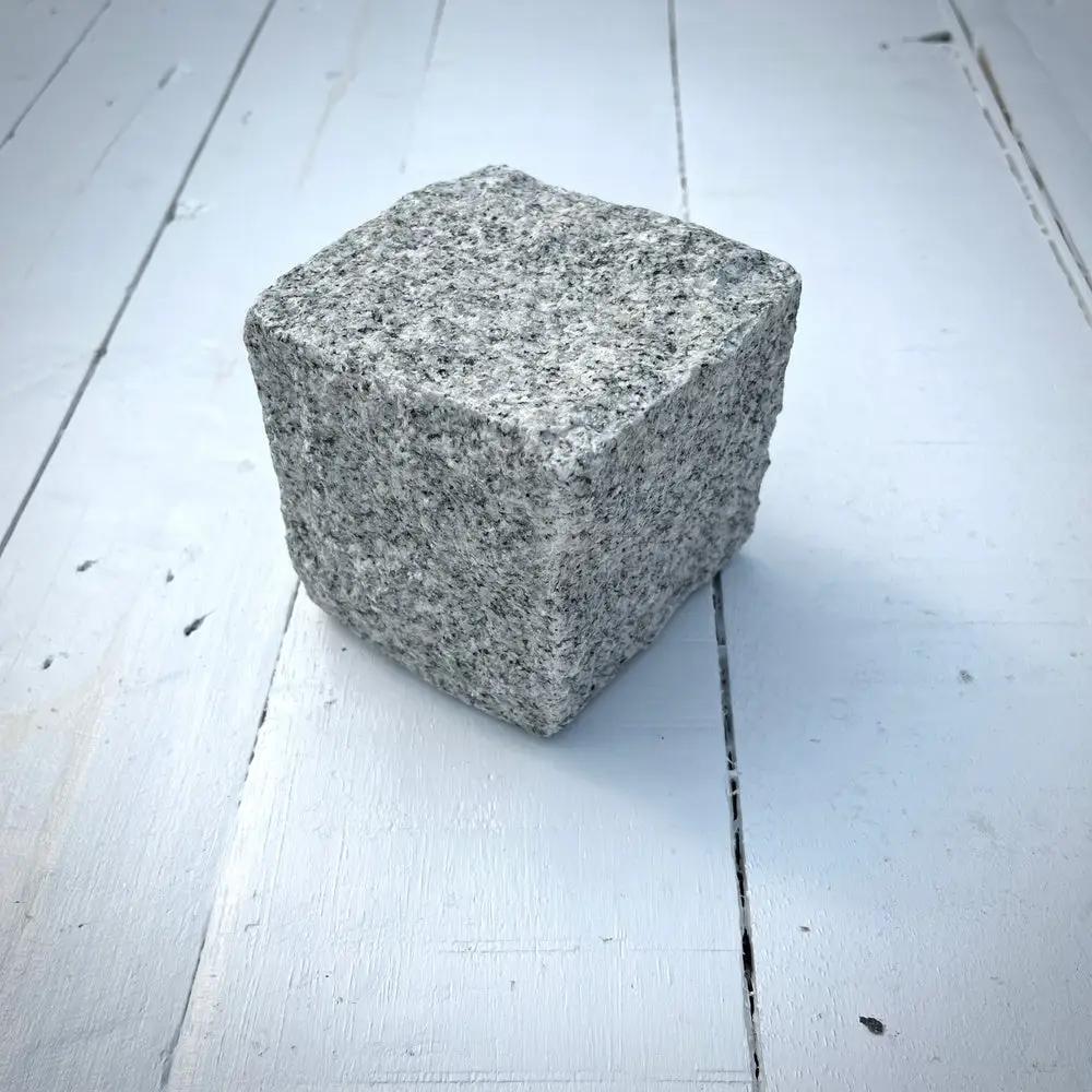 New Granite Cube Belgian Block 4" x 4" x 4" – Grey, Black by Chief Bricks