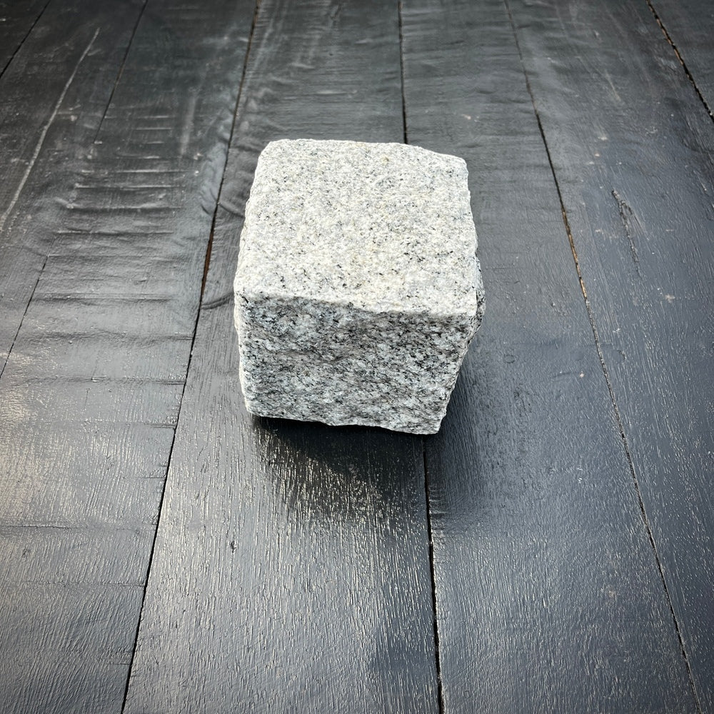 New Granite Cube Belgian Block 4" x 4" x 4" – Grey, Black by Chief Bricks