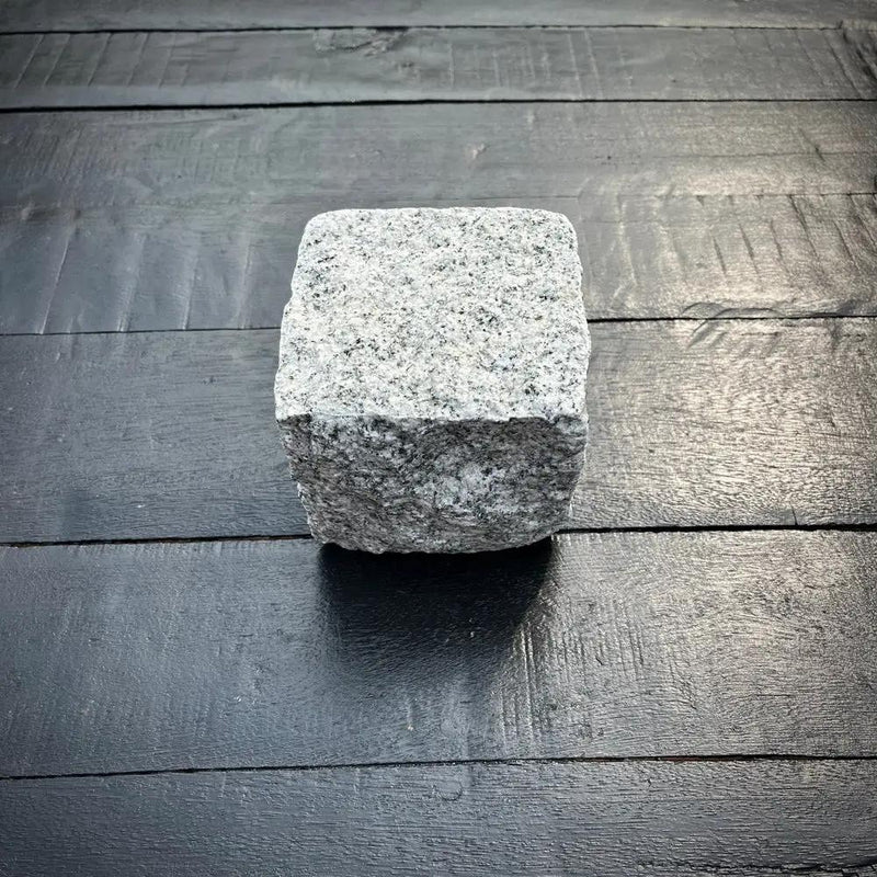 New Granite Cube Belgian Block 4" x 4" x 4" – Grey, Black by Chief Bricks