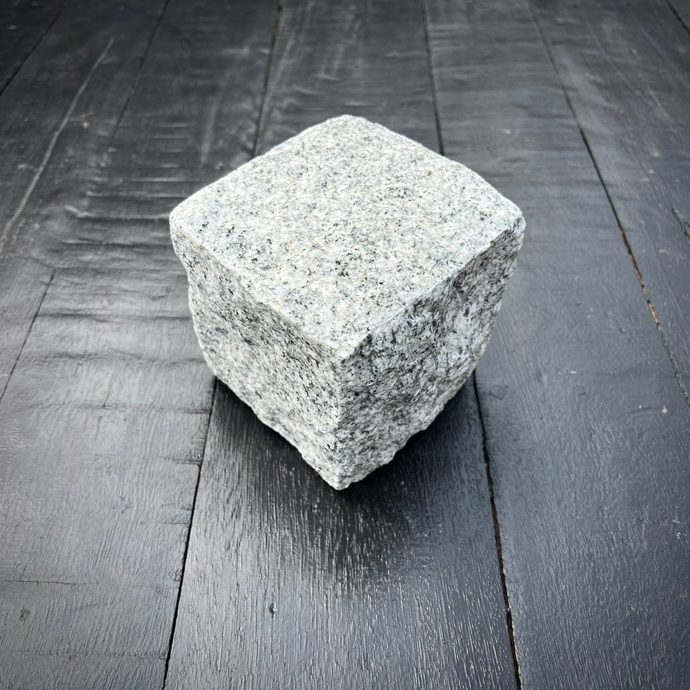 New Granite Cube Belgian Block 4" x 4" x 4" – Grey, Black by Chief Bricks