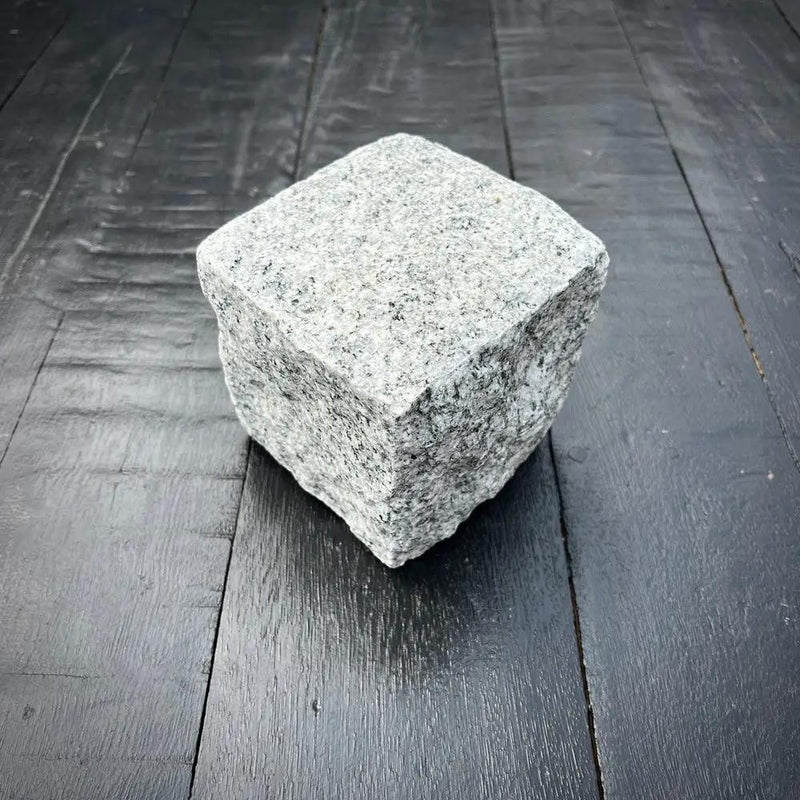 New Granite Cube Belgian Block 4" x 4" x 4" – Grey, Black by Chief Bricks