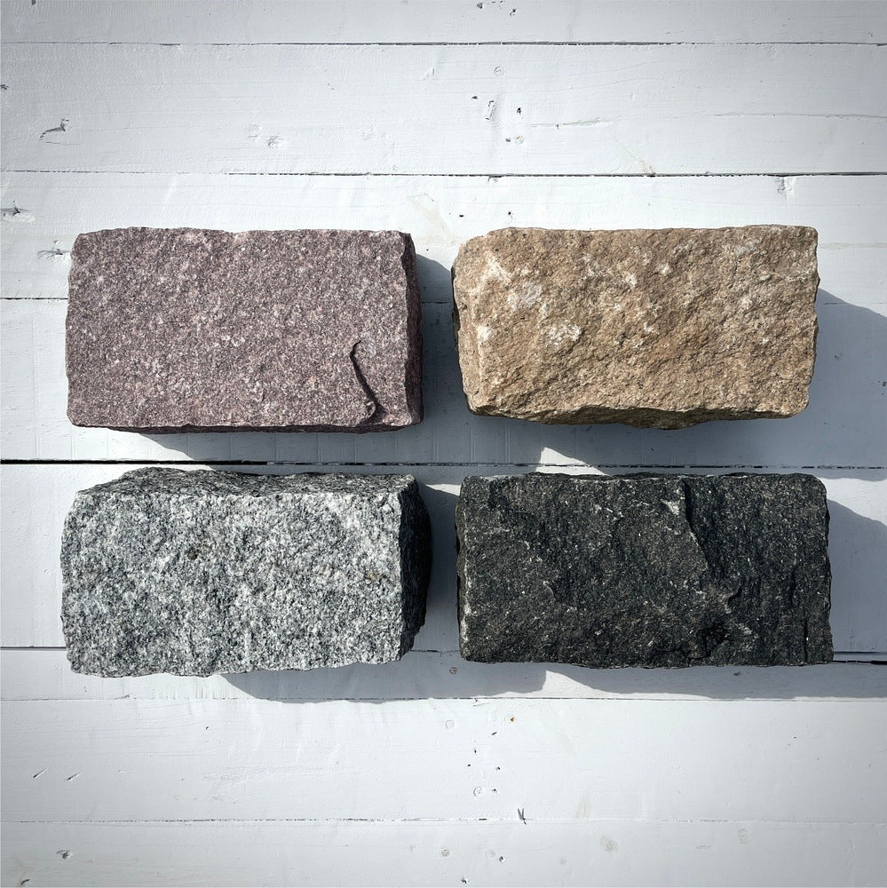 New Regulation Granite Belgian Block 9” x 5” x 5” – Grey, Pink, Buff, Black by Chief Bricks