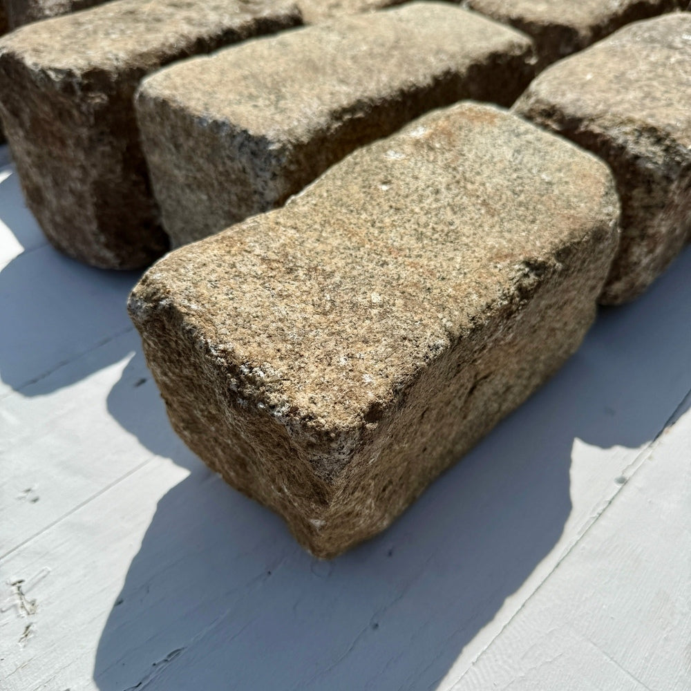 Reclaimed Granite Cobblestone - Regulation 9" x 5" x 5" by Chief Bricks