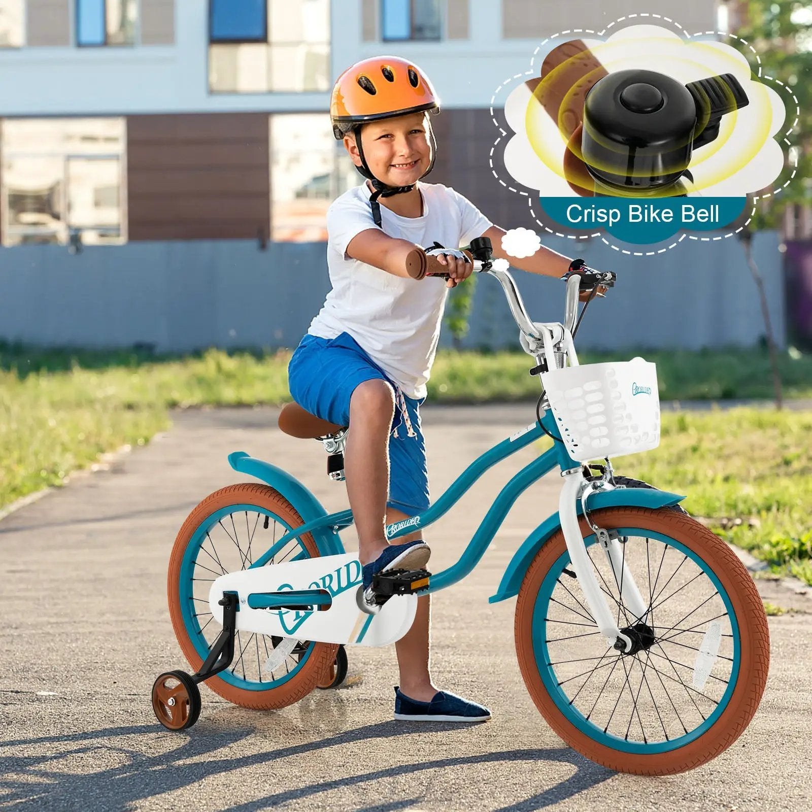 Children Bicycle with Front Handbrake and Rear Coaster Brake-Turquoise by DirectDeals