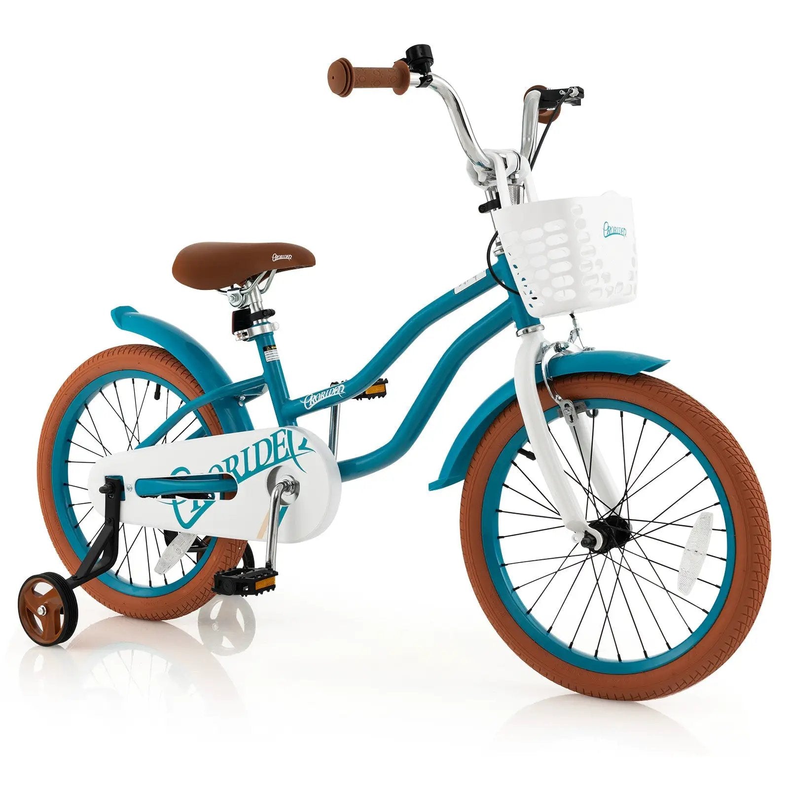 Children Bicycle with Front Handbrake and Rear Coaster Brake-Turquoise by DirectDeals
