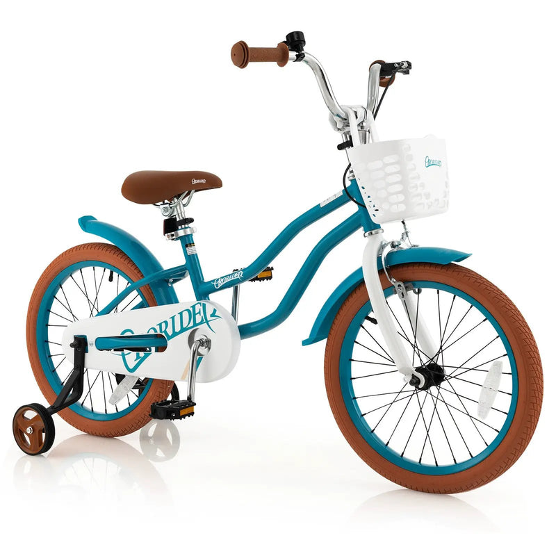 Children Bicycle with Front Handbrake and Rear Coaster Brake-Turquoise by DirectDeals