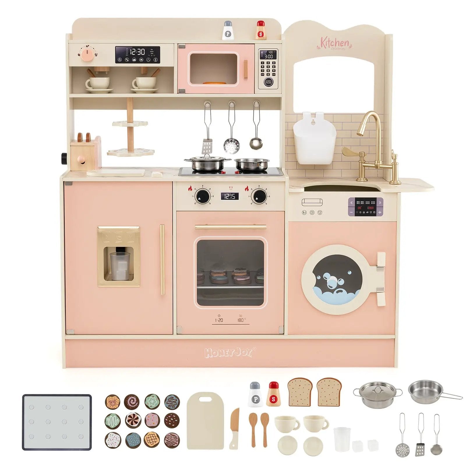 Children Pretend Toy Kitchen Playset with Light and Sound by DirectDeals