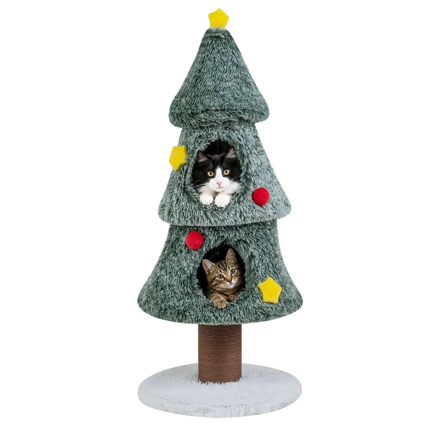 Christmas Cat Tree with 2 Condos & Scratching Post by DirectDeals