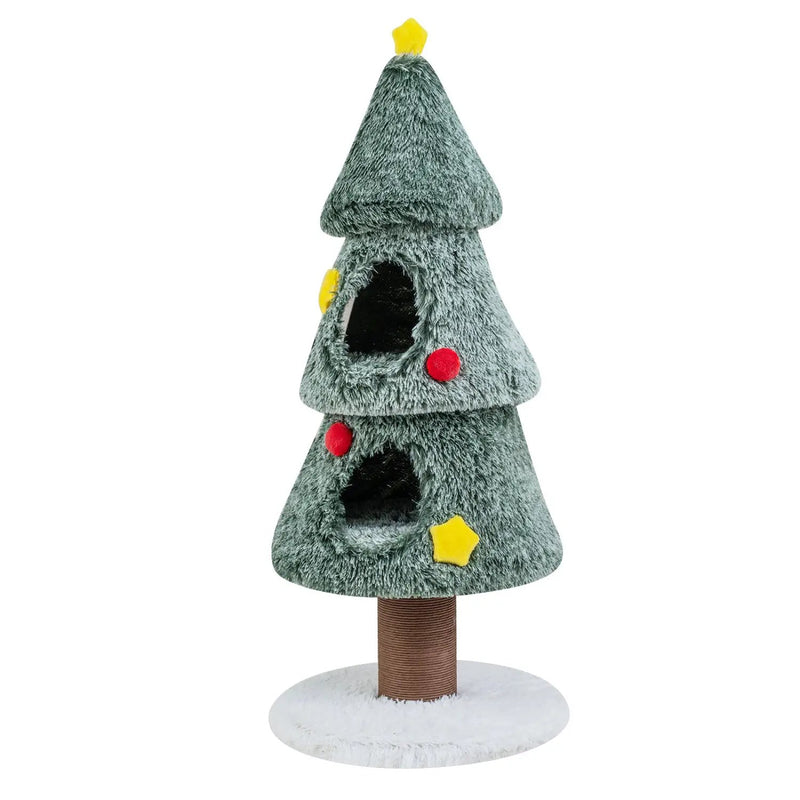 Christmas Cat Tree with 2 Condos & Scratching Post by DirectDeals
