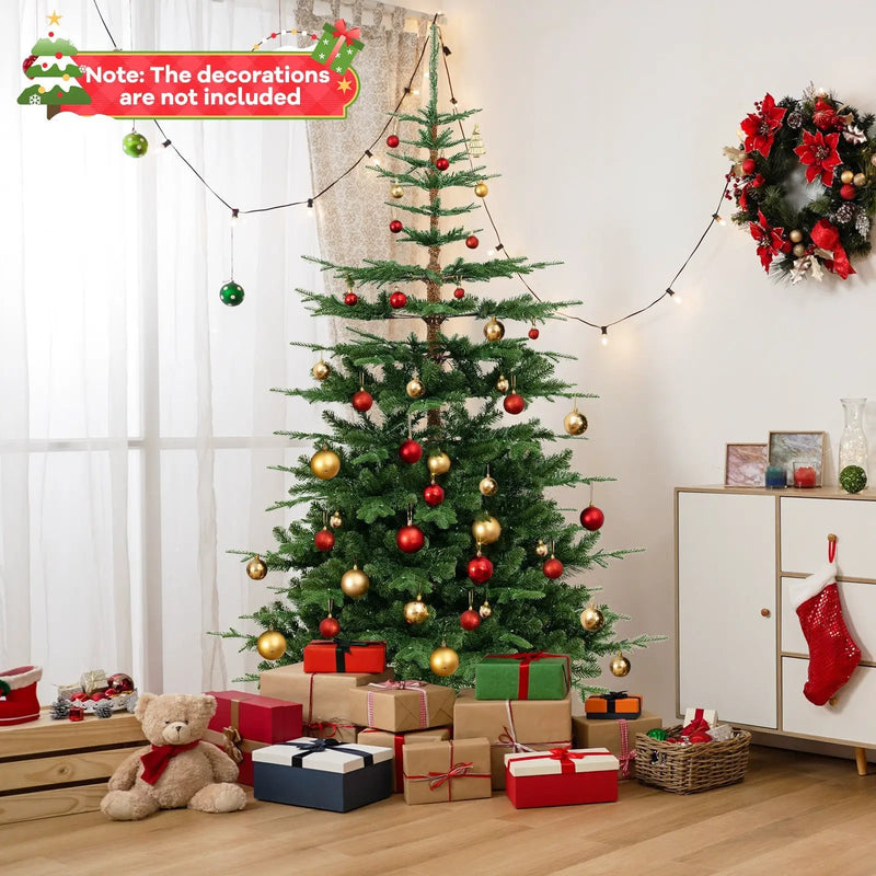 7 Feet Hinged Artificial Pre-lit Christmas Tree with 1303 Branch Tips by DirectDeals