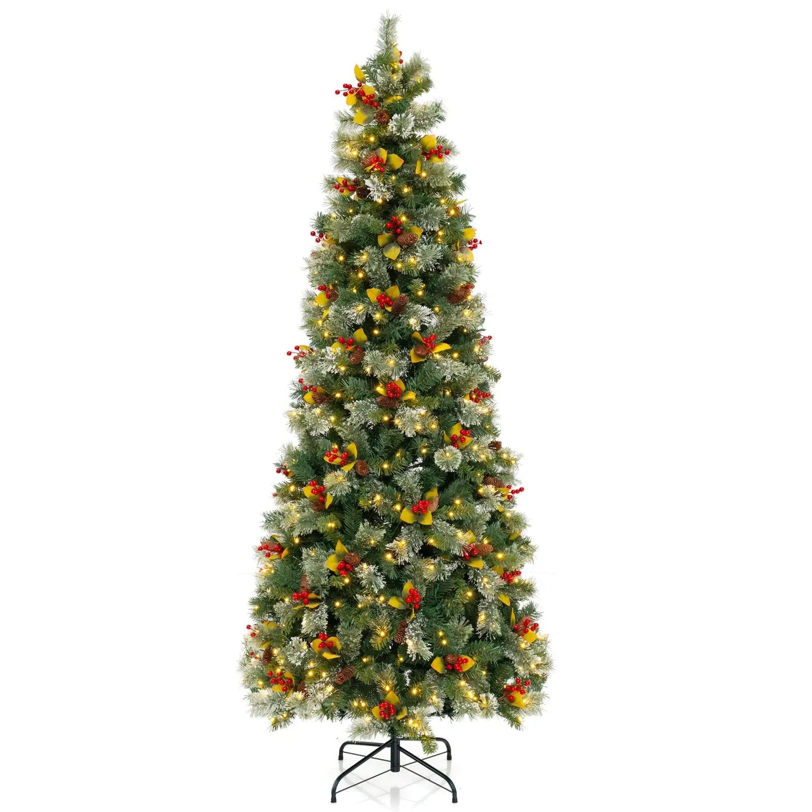 5/7.5/9 FT Pre-Lit Artificial Christmas Tree with 453/1096/1416 PVC and Pine Needles by DirectDeals