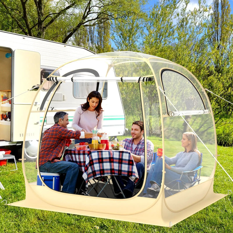 Instant Pop up Sports Tent with Carrying Bag and Floor Mat for 1-2/5-6 People by DirectDeals