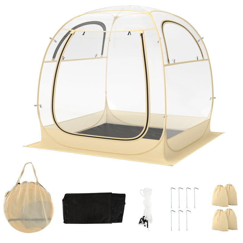 Instant Pop up Sports Tent with Carrying Bag and Floor Mat for 1-2/5-6 People by DirectDeals