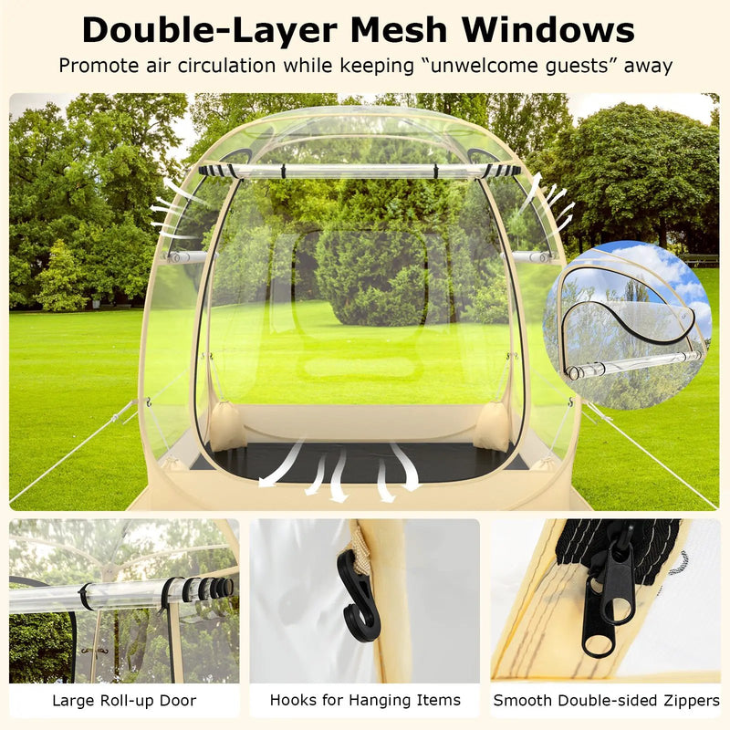 Instant Pop up Sports Tent with Carrying Bag and Floor Mat for 1-2/5-6 People by DirectDeals