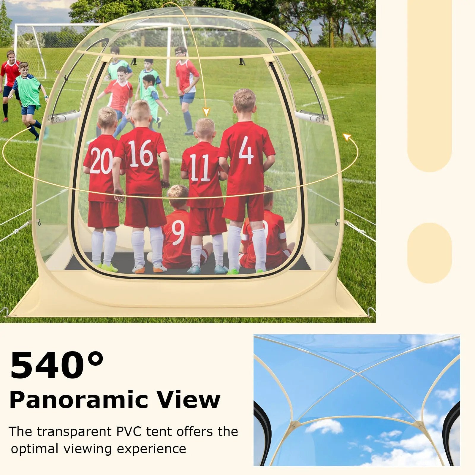 Instant Pop up Sports Tent with Carrying Bag and Floor Mat for 1-2/5-6 People by DirectDeals
