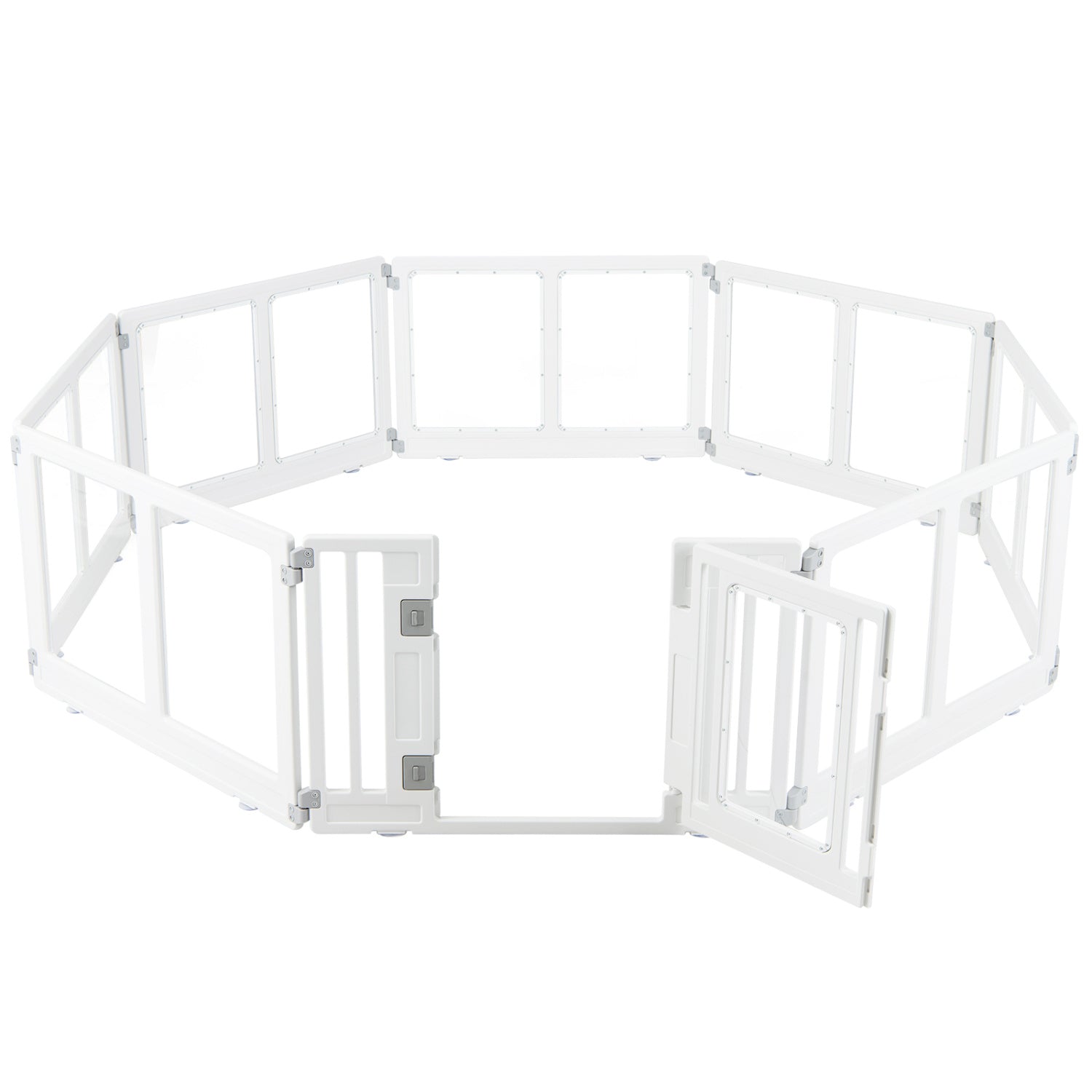 Clear Plastic Dog Playpen with Door - 8 Panel by DirectDeals