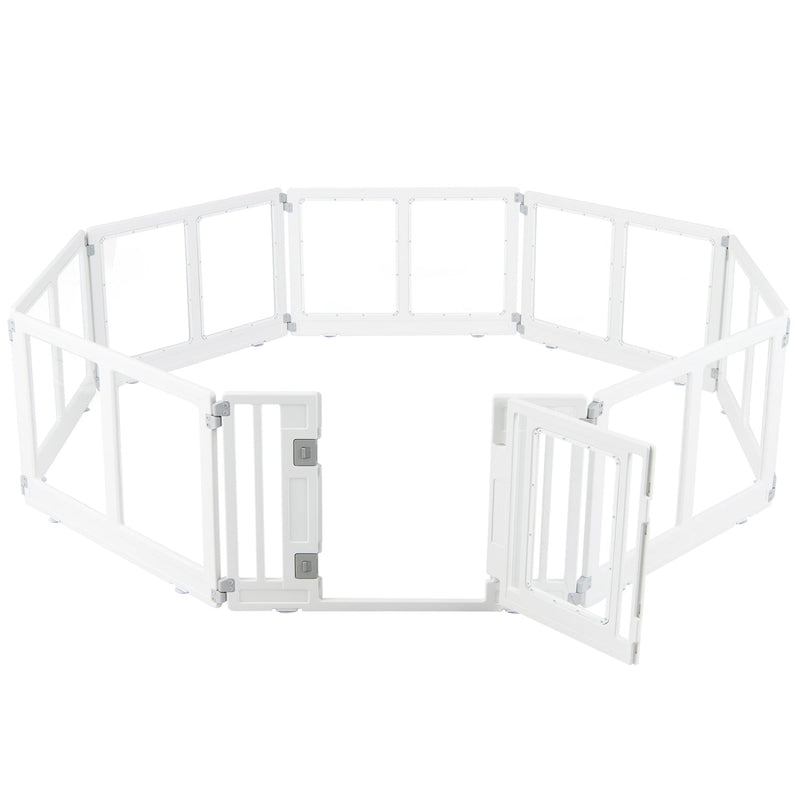 Clear Plastic Dog Playpen with Door - 8 Panel by DirectDeals