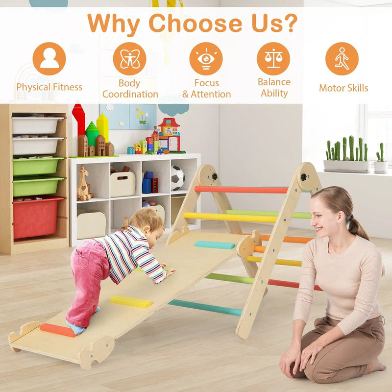 7-in-1 Indoor Climbing Toys for Toddlers with Reversible Ramp by DirectDeals