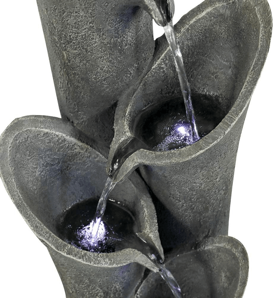 Concrete Trumpet Flower Outdoor Fountain 33 Inch, close-up of the surface