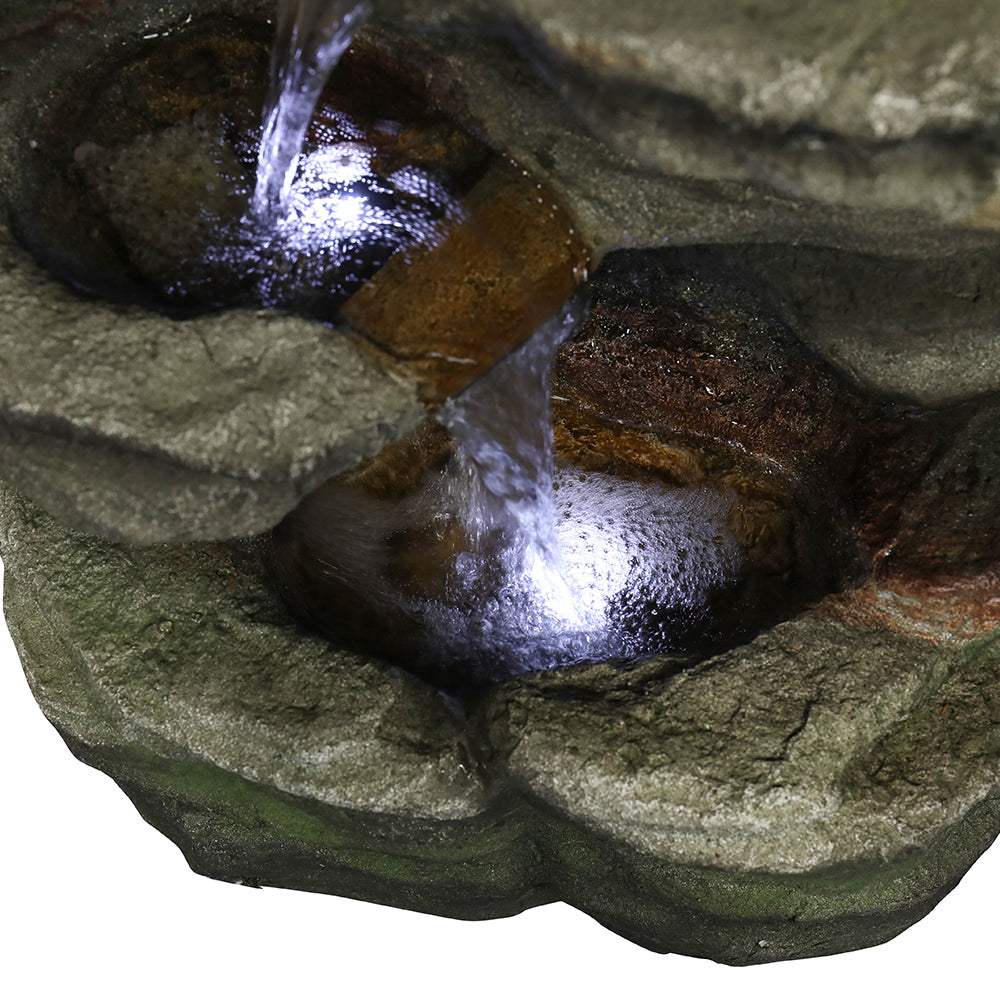 Resin Compact 6 Tier Rockery Outdoor Fountain 30 Inch, close-up of the surface