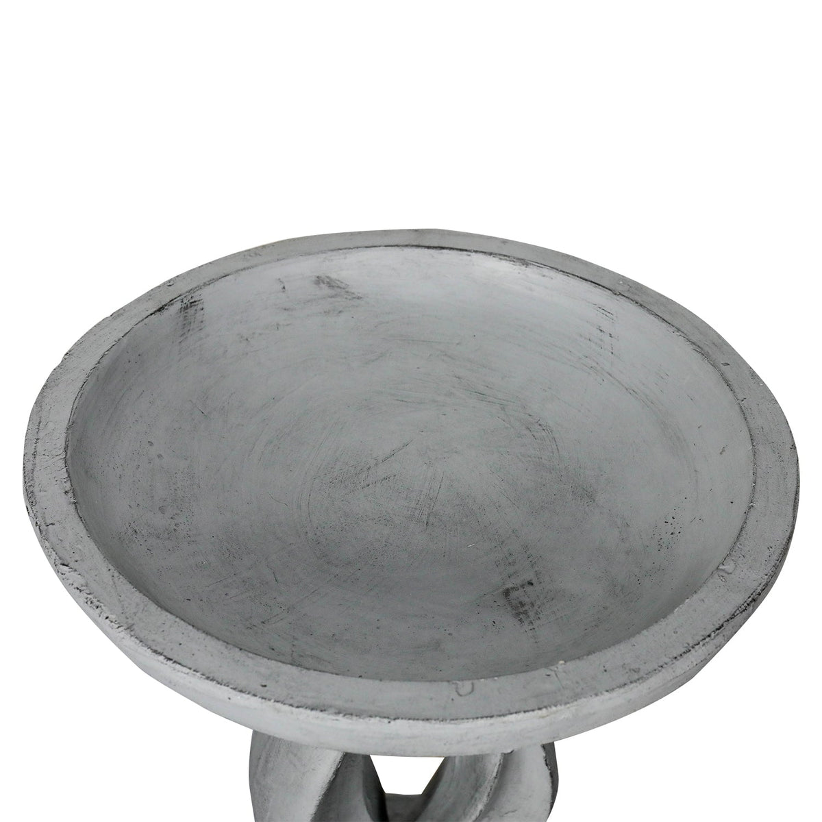 Concrete Bird Bath Contemporary Twin Cutout 22 Inch, close-up of the surface