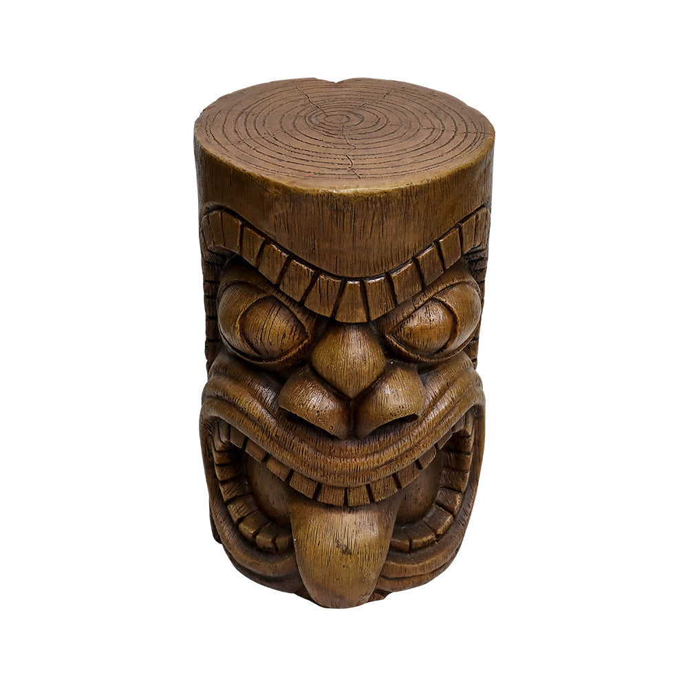 Concrete Garden Stool Tiki Kanaloa Seat 19 Inch, close-up of the surface