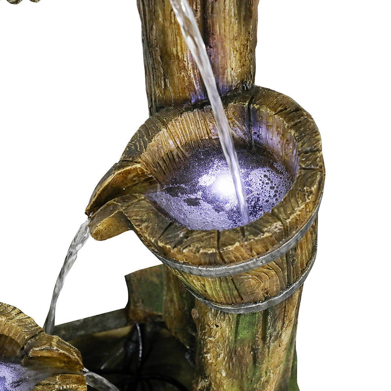 Resin Wishing Well Outdoor Fountain 39 Inch with LED, close-up of the surface