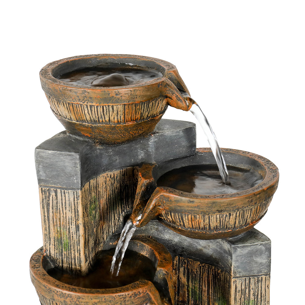 Resin Terracotta 5 Tier Tabletop Fountain 15 Inch LED, close-up of the surface