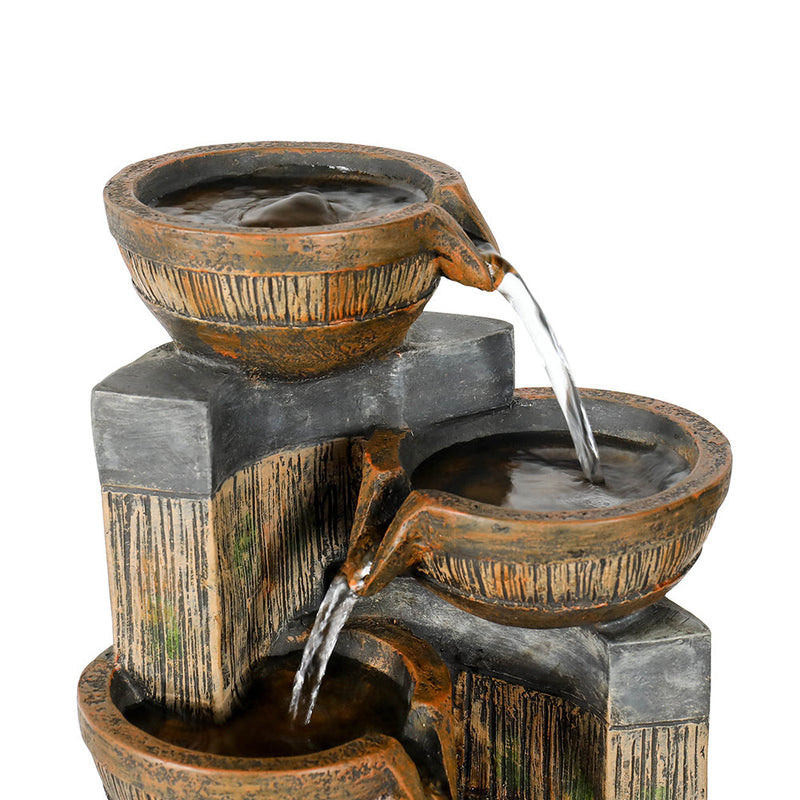 Resin Terracotta 5 Tier Tabletop Fountain 15 Inch LED, close-up of the surface