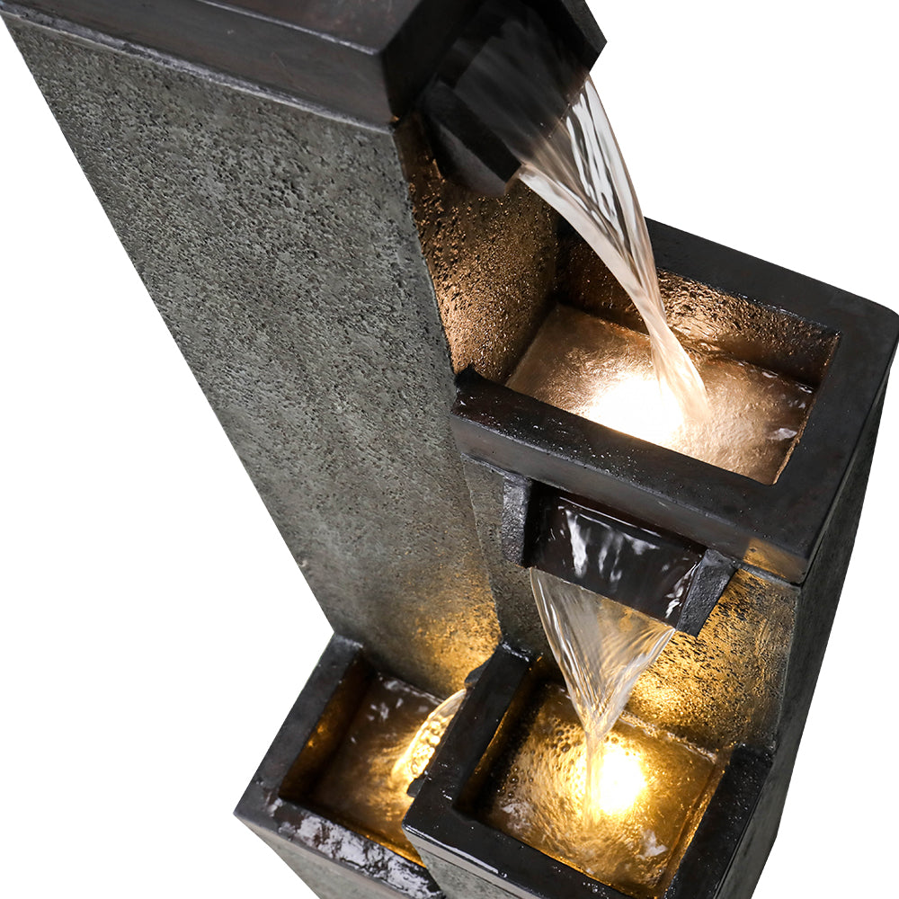 Resin Modern Outdoor Fountains 4 Pillar 39 Inch, close-up of the surface