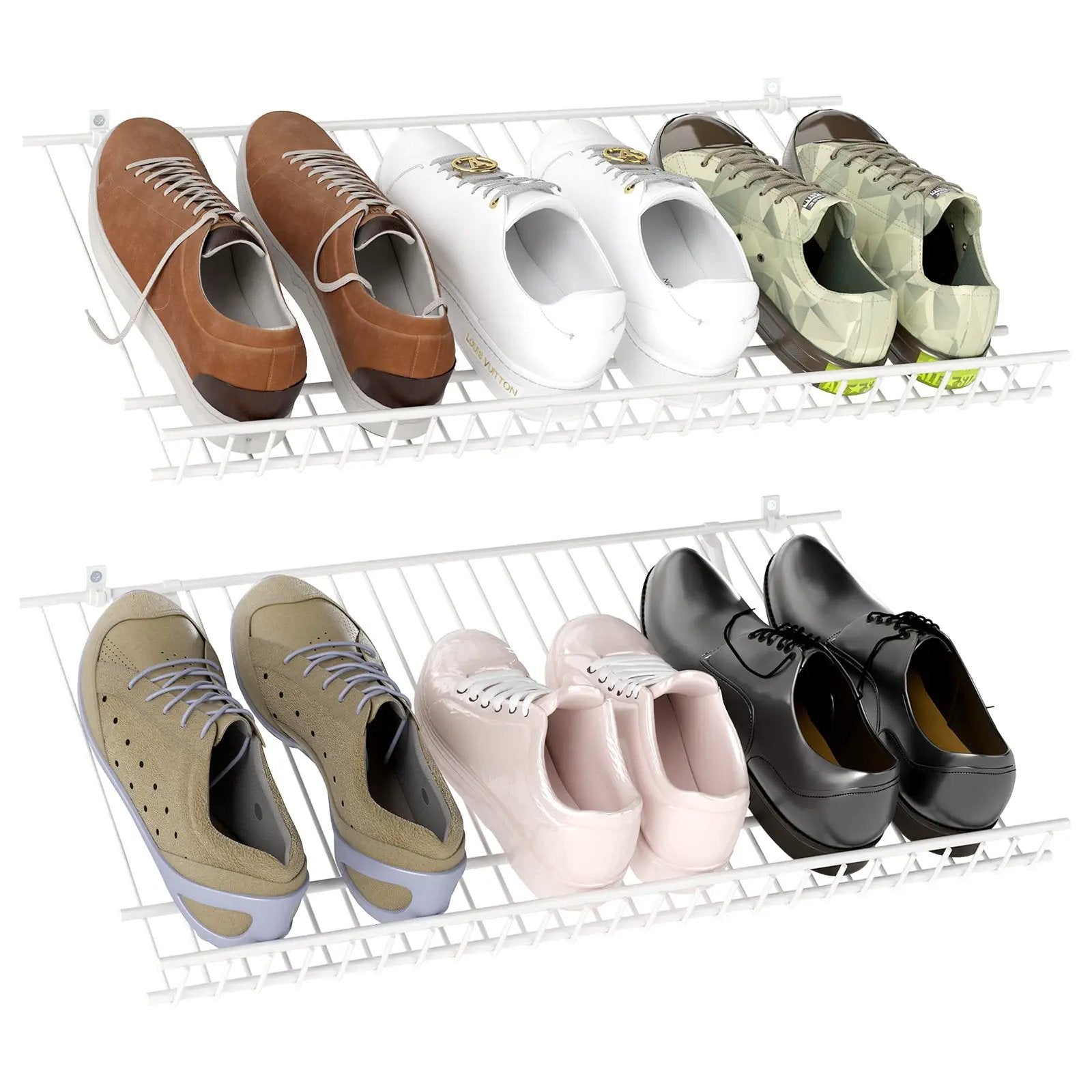 Closet Shelves Wall Mounted Set of 2 Metal Wire Shoe Racks by DirectDeals