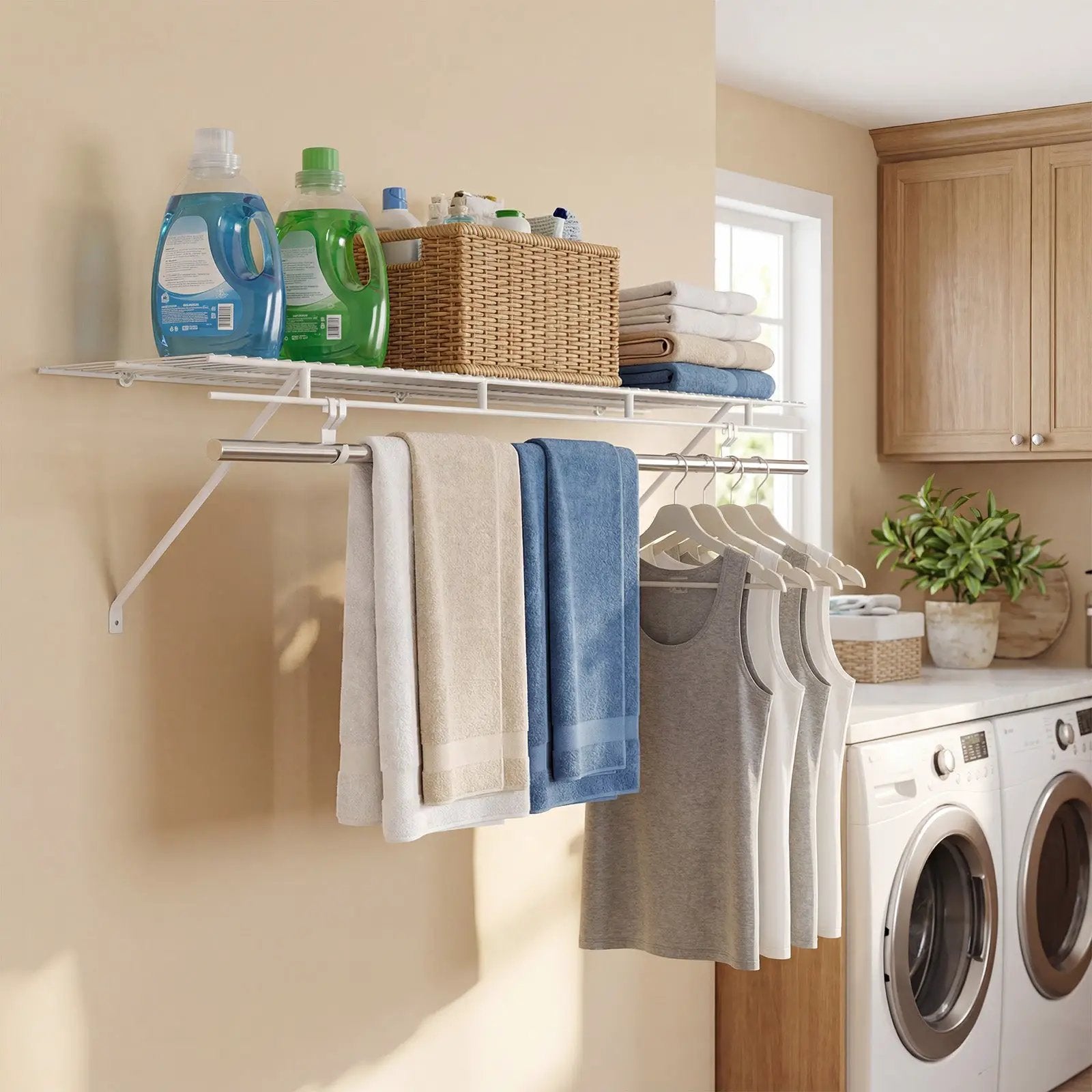 Closet Shelves Wall Mounted with Ventilated Metal Wire Shelving Kit by DirectDeals