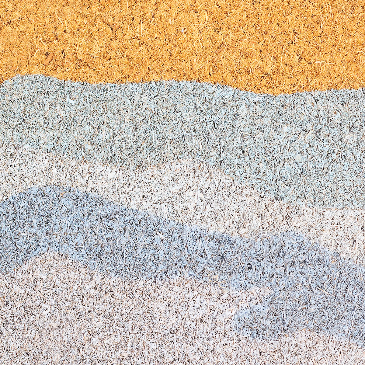 Shades of Sea - Blue Coir Doormat, close-up of the surface