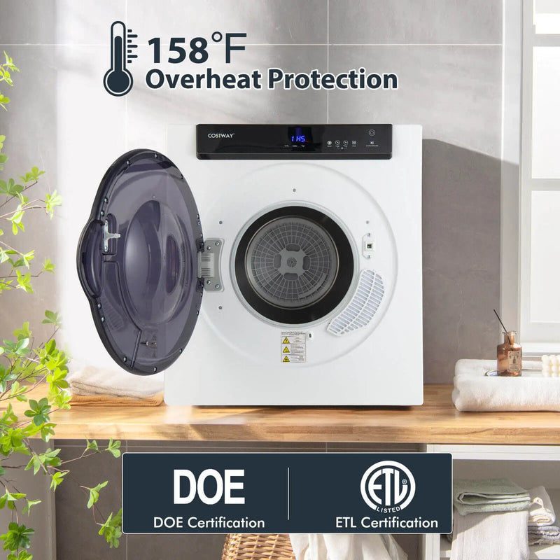2.6 Cu.ft Compact Clothes Dryer with Touch Panel and 2 Modes by DirectDeals