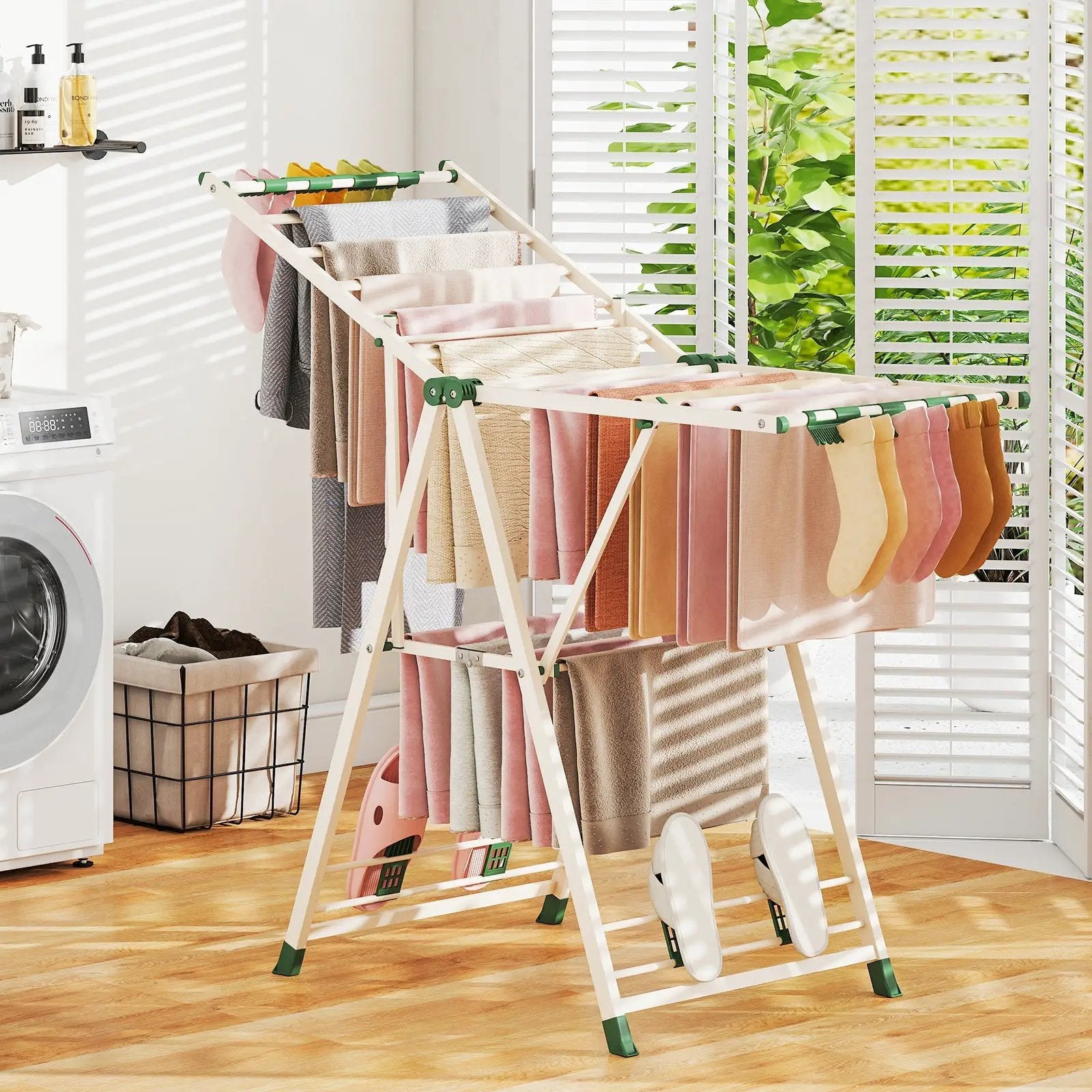 Clothes Drying Rack with Height Adjustable Wings by DirectDeals