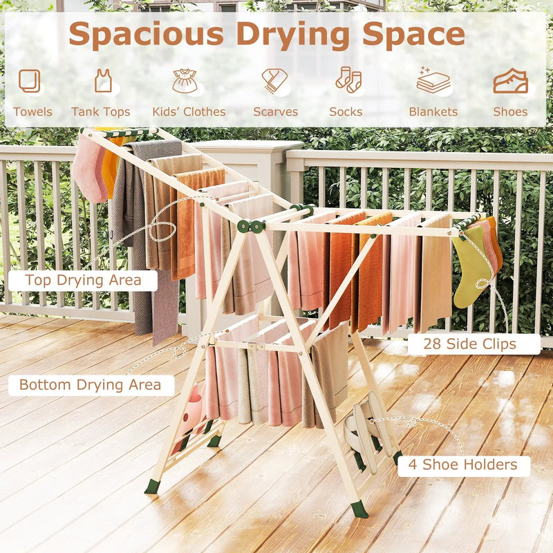 Clothes Drying Rack with Height Adjustable Wings by DirectDeals