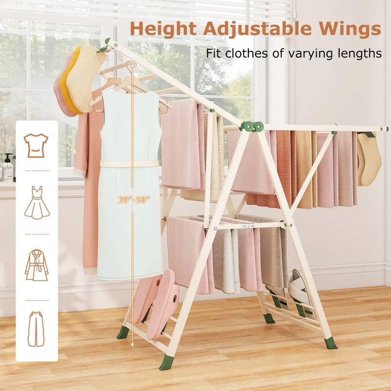 Clothes Drying Rack with Height Adjustable Wings by DirectDeals