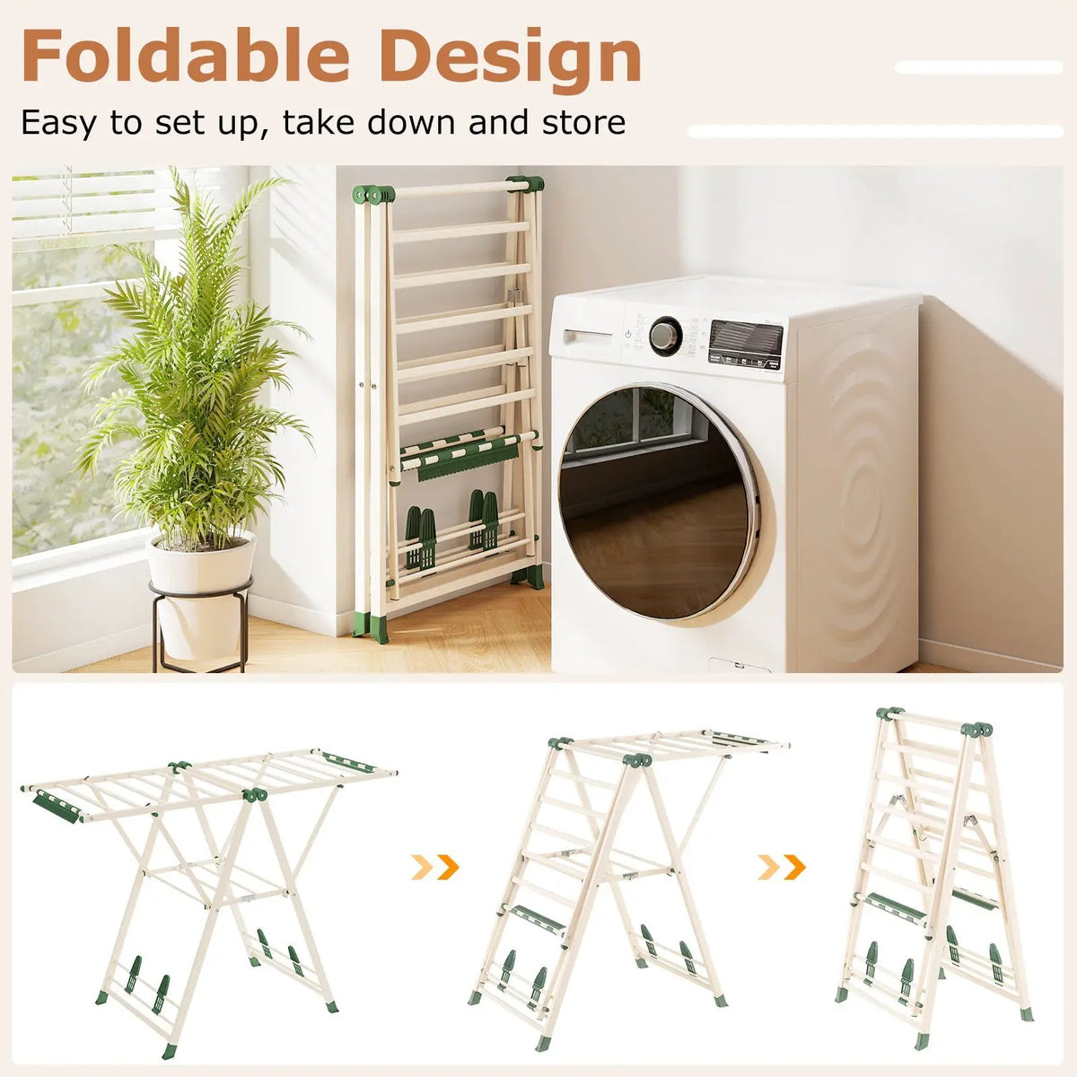 Clothes Drying Rack with Height Adjustable Wings, photo 16 of 16