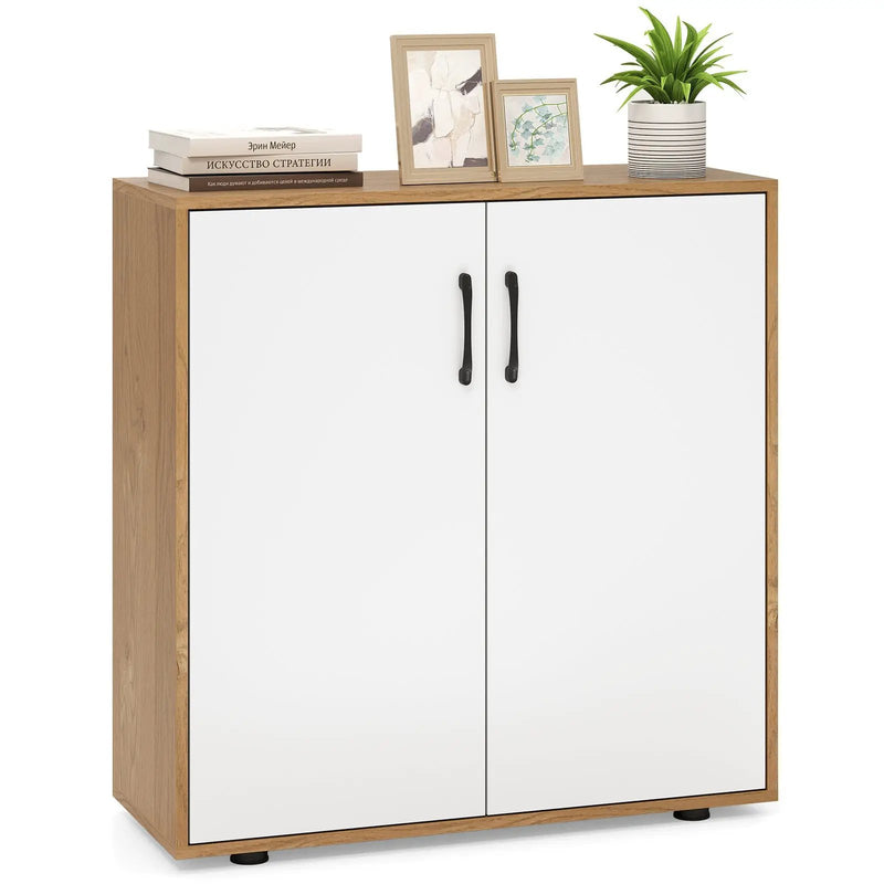 Coffee Bar Cabinet with 5-Position Adjustable Shelf for Living Room Dining Room-Natural by DirectDeals