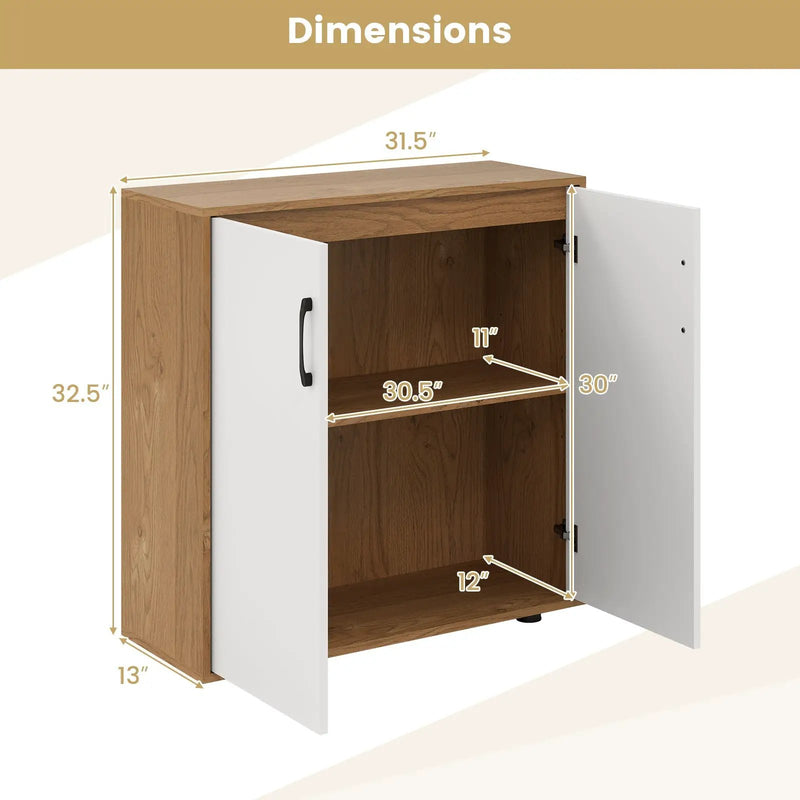 Coffee Bar Cabinet with 5-Position Adjustable Shelf for Living Room Dining Room-Natural by DirectDeals