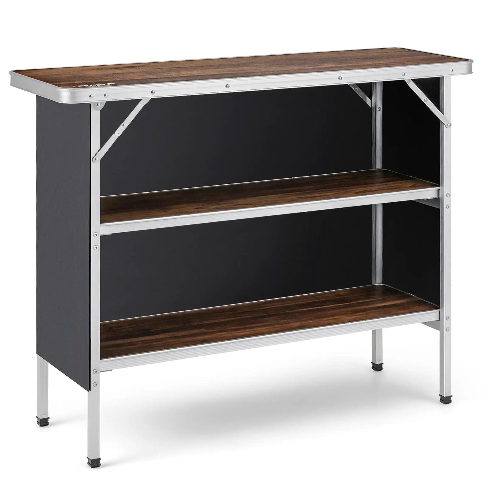Folding Camping Table with 2-Tier Open Shelves for Outdoor BBQ by DirectDeals