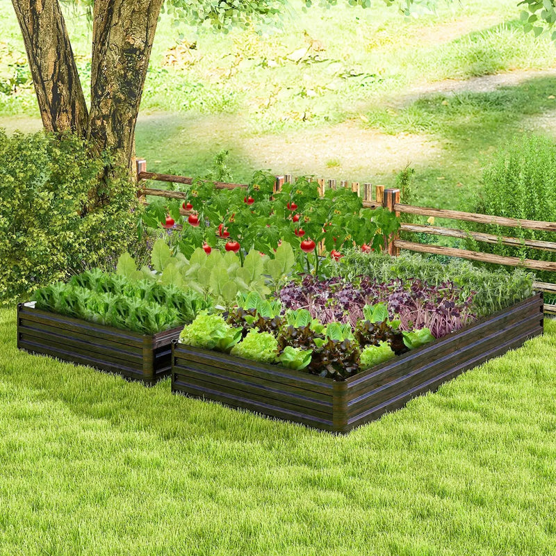 Large Outdoor Metal Planter Box for Vegetable Fruit Herb Flower-Coffee by DirectDeals