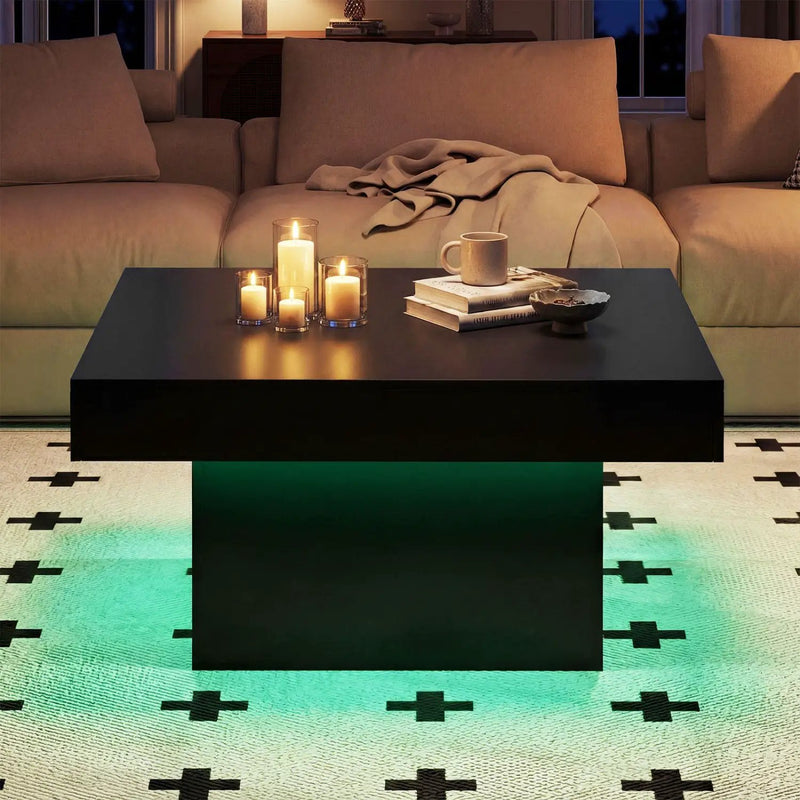Coffee Table Accent Table with LED Lights and Dynamic Modes by DirectDeals