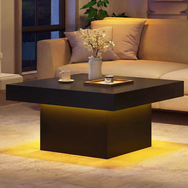 Coffee Table Accent Table with LED Lights and Dynamic Modes by DirectDeals