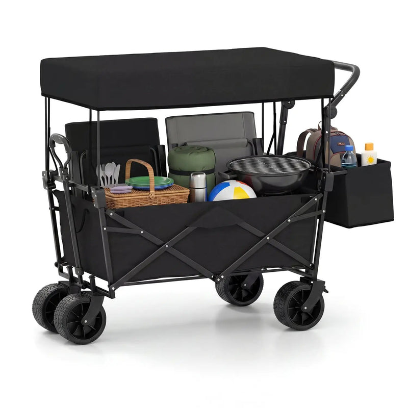 Collapsible Wagon with Removable Canopy and Detachable Storage Bag by DirectDeals
